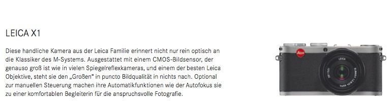 Leica X1 info según el brochure filtrado...